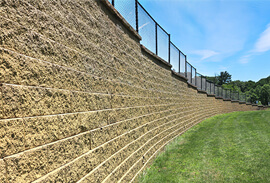 Large Concrete Block Retaining Wall